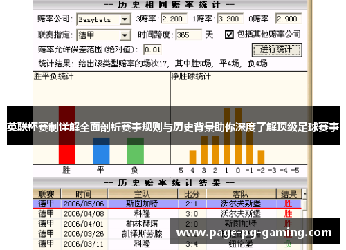 英联杯赛制详解全面剖析赛事规则与历史背景助你深度了解顶级足球赛事